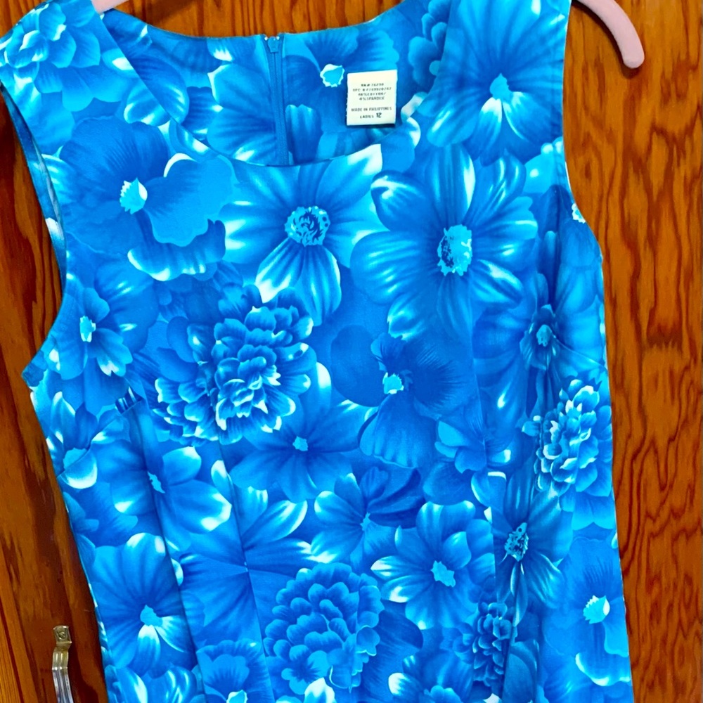 Teal Knee length sleeveless dress
